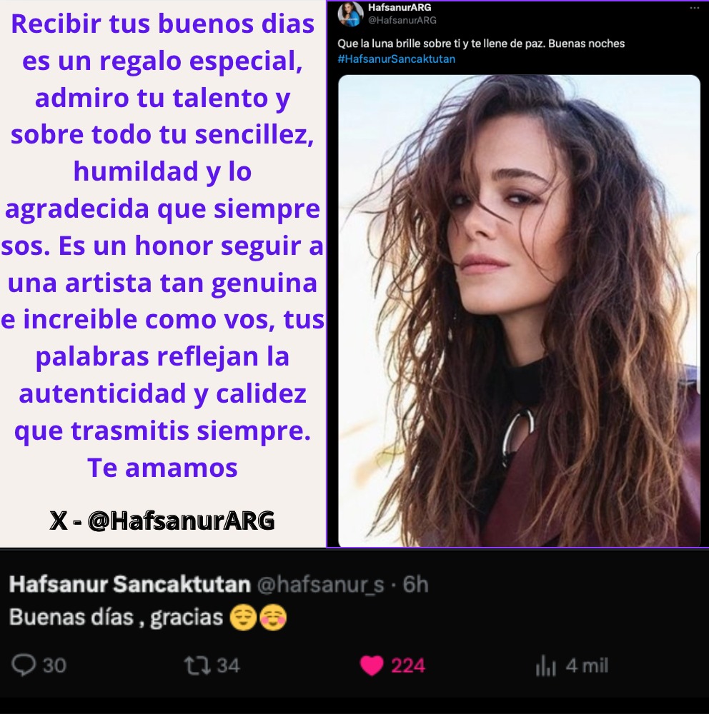 Hafsanur agradece a sus fans